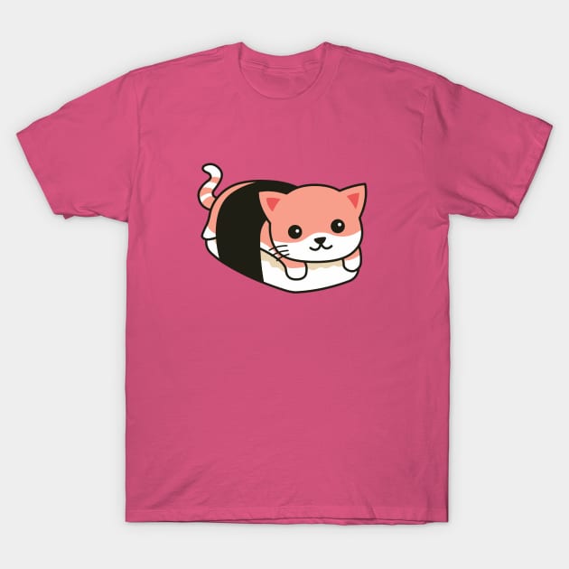 Cute Sushi Cat Roll Drawing T-Shirt by SLAG_Creative